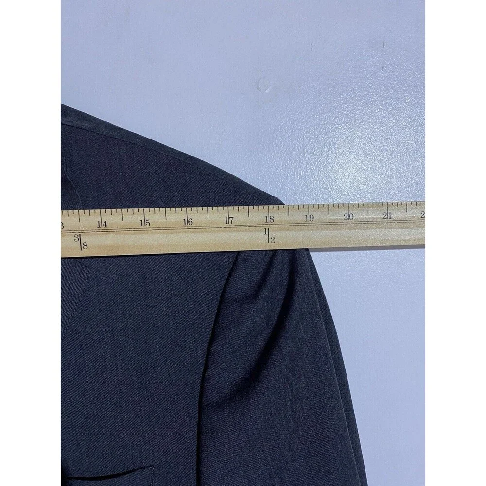 Lauren Ralph Lauren Blazer Mens 40L Gray Slim Black Label Wool Sport Coat Jacket
